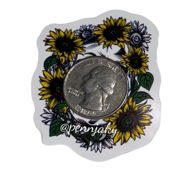 SKULL Sunflower lovers sticker for water bottles laptops cards crafts laptop - Picture 2 of 2